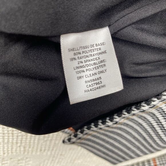 Halogen x Atlantic-Pacific Blazer Jacket Plaid Houndstooth Womens Size S Black - Picture 8 of 8